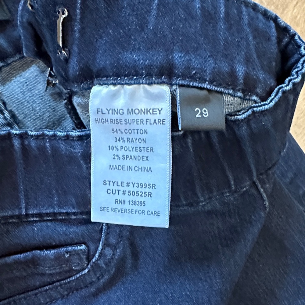 Flying Monkey Navy Flare Jeans - Picture 3 of 8